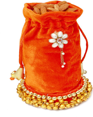 

Ghasitaram Gifts Orange Velvet Almond Potli Almonds(200 g, Box)