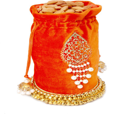 

Ghasitaram Gifts Big Orange Almond Potli Almonds(400 g, Box)
