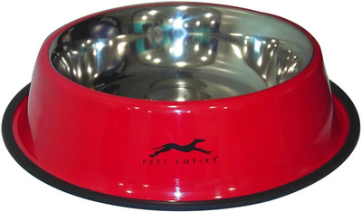 

Pets Empire Dog Bowl Anti Skid Colored Dog Bowl-Color May Vary(1 Piece)Large round Stainless Steel Pet Bowl(1600 ml Multicolor)