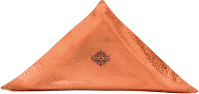 

IndianArtVilla Copper Hammered Triangular Tray Length 10.5" Inch Tray