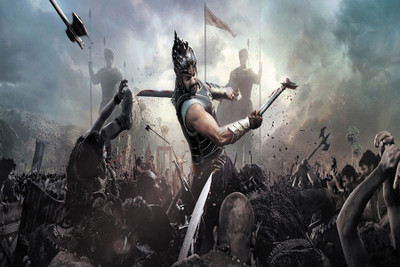 

bahubali 2 prabhas poster Paper Print(18 inch X 12 inch, Rolled)