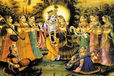

radha-and-krishna-with-the-gopies Poster Paper Print(18 inch X 12 inch, Rolled)