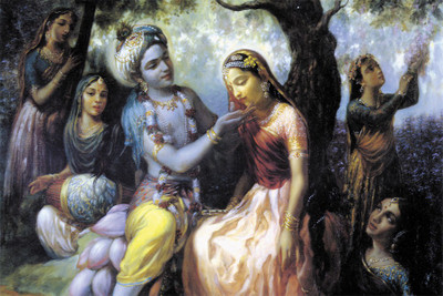 

krishna radha poster Poster Paper Print(18 inch X 12 inch, Rolled)