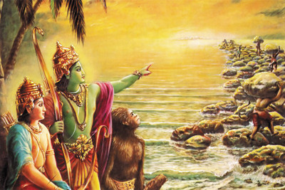 Lord-Rama-with-Monkeys Poster Paper Print(18 inch X 12 inch, Rolled)