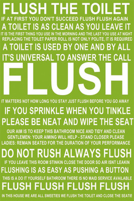 

flush the toilet poster Paper Print(18 inch X 12 inch, Rolled)