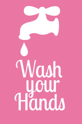 RadhaKripa wash your hands poater7 Paper Print(18 inch X 12 inch, Rolled)