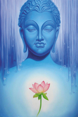

blue buddha paintings poster Paper Print(18 inch X 12 inch, Rolled)
