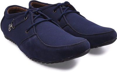 

True Soles Men's Navy Canvas Sneakers For Men(Navy