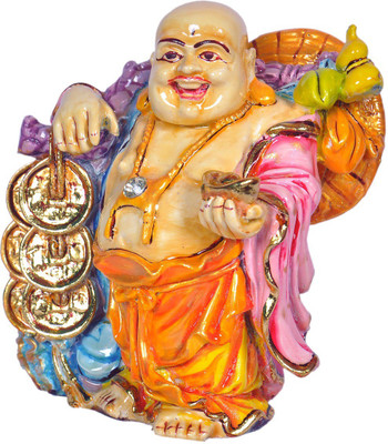 

AapnoCrafts Beautiful Multicolor Laughing Buddha Decorative Showpiece - 12.7 cm(Gold Plated, Multicolor)