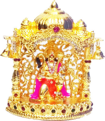 

FABZONE Gold Plated With Stone Finish Lord Mahavir Hanuman Hindu God Bajrangbali Sculputer Handicraft Idol Diwali Decorative Spiritual Puja Vastu Car Dashboard Figurine - Religious Pooja Gift Item & Murti for Mandir / Temple / Home / Office Decorative Sho