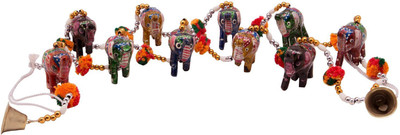 

MARIYAM Rajasthani colorful Elephant Door Hanging Pair Decorative Showpiece - 76 cm(Paper Mache, Multicolor)