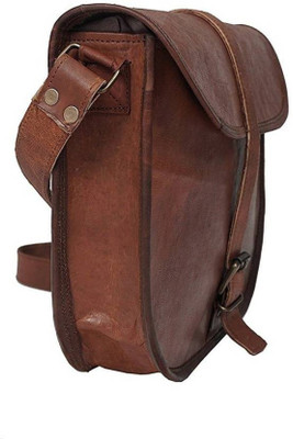 

iHandikart Men & Women Formal Brown Genuine Leather Sling Bag