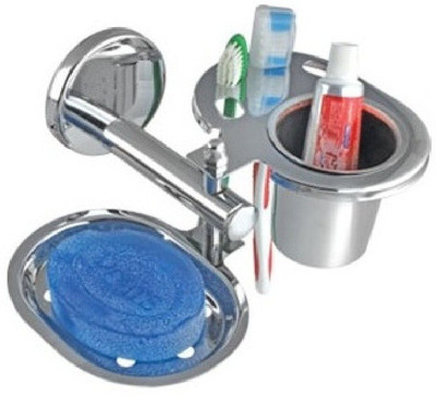 

AAI EXCLUSIVE ROYAL STAINLESS STEEL SOAP DISH WITH TOOTHBRUSH & PASTE HOLDER(Silver)