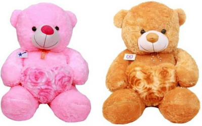 

Samayra Toys Combo of Two Brown & Pink Teddy Bear 3 Feet - 90 cm(Pink, Brown)