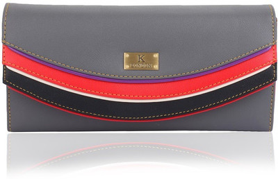 

K London Women Multicolor Artificial Leather Wallet(6 Card Slots), Grey