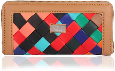 

K London Women Beige, Multicolor Artificial Leather Wallet(6 Card Slots)