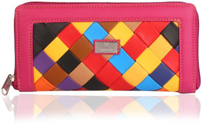 

K London Women Pink, Multicolor Artificial Leather Wallet(6 Card Slots)