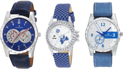 ROMADO COMBO STN-BU-FL-100 CLASSY BLUE Watch  - For Men & Women   Watches  (ROMADO)