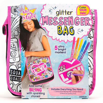 

winning moves Just My Style Glitter Messenger Bag Art and Craft, Multi Color