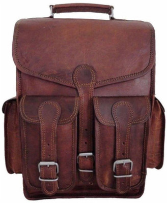 

iHandikart Handmade Leather Bag | Hand Bag | Shoulder Bag | Brown Bag | 14x" x 10" x 4" 10 L Backpack(Brown)