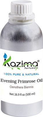 

KAZIMA Evening Primrose Cold Pressed Carrier Oil (500ML) 100% Pure Natural & Undiluted For Skin care & Hair treatment(500 ml)
