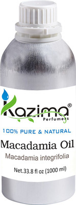 

KAZIMA Macadamia Cold Pressed Carrier Oil (1000ML) 100% Pure Natural & Undiluted For Skin care & Hair treatment(1000 ml)