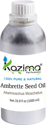

KAZIMA Ambrette Seed Essential Oil (1000ML) 100% Pure Natural & Undiluted For Skin care & Hair treatment(1000 ml)