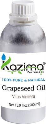 

KAZIMA Grapeseed Cold Pressed Carrier Oil (500ML) 100% Pure Natural & Undiluted For Skin care & Hair treatment(500 ml)