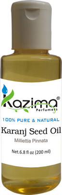 

KAZIMA Karanj Seed Cold Pressed Carrier Oil (200ML) 100% Pure Natural & Undiluted For Skin care & Hair treatment(200 ml)