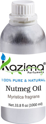 

KAZIMA Nutmeg Essential Oil (1000ML) 100% Pure Natural & Undiluted For Skin care & Hair treatment(1000 ml)