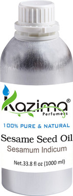 

KAZIMA Sesame seed Cold Pressed Carrier Oil (1000ML) 100% Pure Natural & Undiluted For Skin care & Hair treatment(1000 ml)