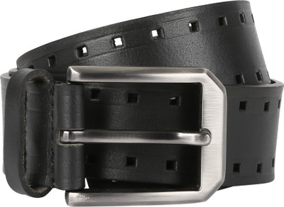 

Flying Machine Men Casual Black Genuine Leather Belt