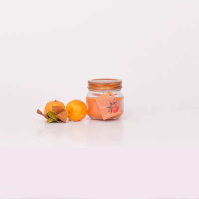 MAEVA TANGERINE SMALL MASON JAR SCENTED CANDLE Candle(Orange, Pack of 1)