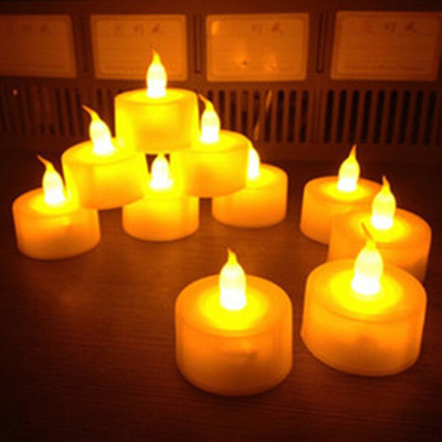 

Skywalk 10 Flameless Tea Light LED Party Candles White Natural Flame Candle(White, Pack of 10)