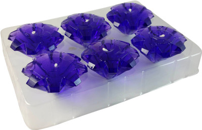 

Ammvi Creations Diamond Crystal Shape Gel Floating Candle Pack Of 6 for Diwali & Regular Home Décor Candle(Purple, Pack of 6)