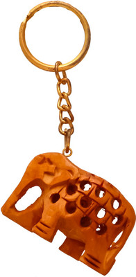 

Lamha Crafts Wooden Elephant Keychain Key Chain(Brown)