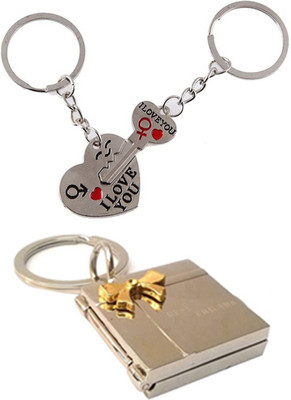 

MGP Fashion LOVE COUPLE ROMENTIC FAMILY GIRL BOY CARTOON PHOTO FRAME GIFT KEY CHAIN COMBO Royal Enfield Motorcycles Copper Metal Locking Key Chain(Multicolor)