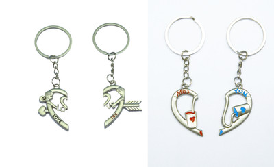 

JOSHISNEST Metallic Miss You Love You Key Chain(Silver)
