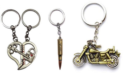 

MGP Fashion Love couple romentic gift girl boy family Trendy Gift Metallic Key Chain Combo No.473 Key Chain(Multicolor)