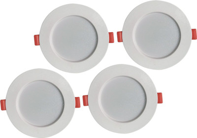 

Bene LED 7w Round Ceiling Light, Color of LED Warm White (Yellow) (Pack of 4 Pcs) Recessed Ceiling Lamp