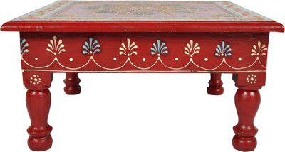 

Lal Haveli Decorative Hand Painted Bajot Wooden All Purpose Chowki(Red, Pack of 1)