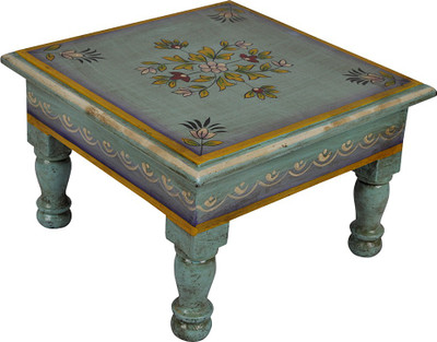 

Lal Haveli Home Décor Bajot Wooden All Purpose Chowki(Blue, Pack of 1)