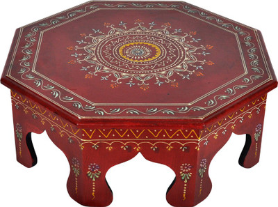 

Lal Haveli Ethnic Meenakari Work Wooden All Purpose Chowki(Red, Pack of 1)