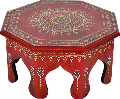 

Lal Haveli Vintage Meenakari Work Wooden All Purpose Chowki(Red, Pack of 1)