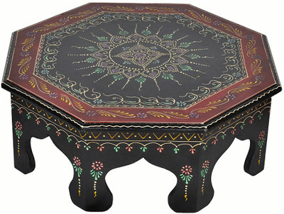 

Lal Haveli Indian Meenakari Work Wooden All Purpose Chowki(Black, Pack of 1)