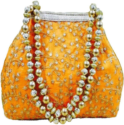

CRAFTBAZAAR Party Orange Clutch