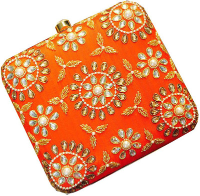 

CRAFTBAZAAR Party Orange Clutch