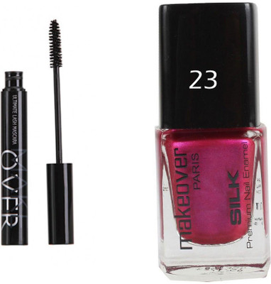 

Makeover Mascara Dense Long 5g.Shiny Magneta Nail Paint-9ml(Set of 2)
