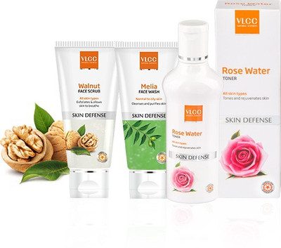 

VLCC "VLCC De-Pigmentation regime (Melia Face Wash 80gm +Rose Water Toner 100ml +Walnut Face Scrub 80gm ) "(Set of 1)