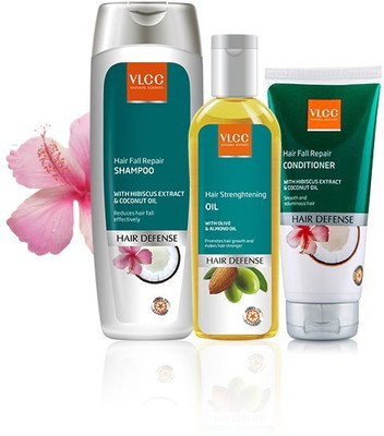 VLCC "VLCC Hair Fall Therapy ((Hair Fall Repair Conditioner 100ml + Hair Strengthing Oil 100 ml +Hair Fall repair Shampoo 100ml) "(Set of 1)